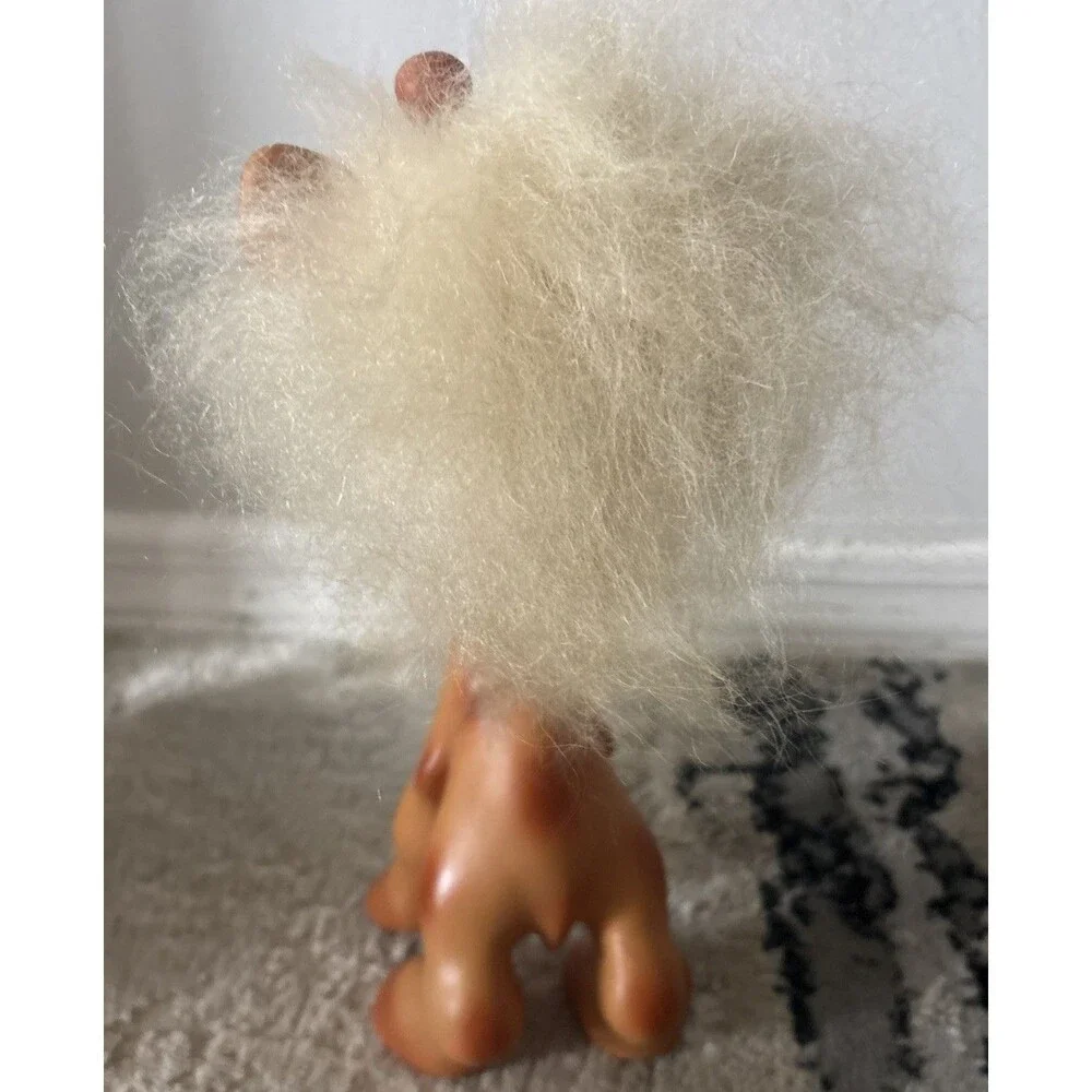 Vintage 1960’s Thomas DAM GIRAFFE TROLL White Hair Amber Eyes Doll 11